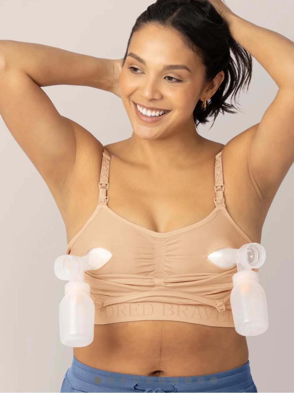 Kindred Bravely SUBLIME-Hands-Free Pumping Nursing Bra — Nude/Tan